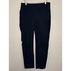 Talbots Chatham Pants Women's Size 8 Black Side Zip Flat Front Straight Leg